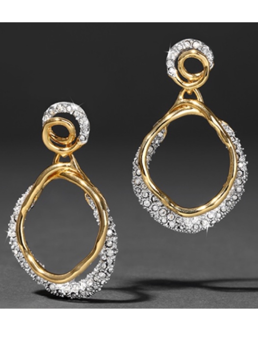 ALEXIS BITTAR • Solanales Gold Crystal Orbit Drop Post Earrings